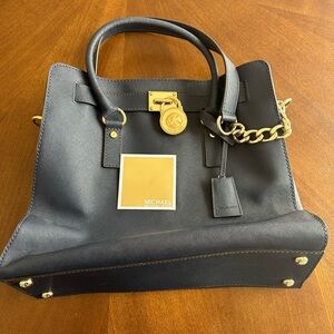 Michael Kors Large Leather Tote **Some wear on the lock, see picture**